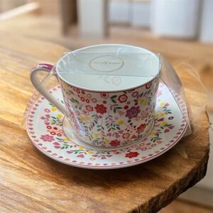 Floral Teacup and Saucer Set